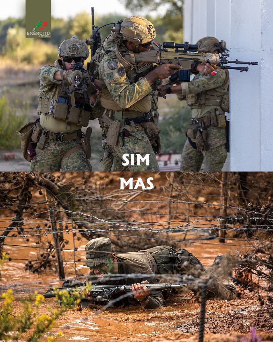 Exercito_pt's tweet photo. 💡 𝐒𝐢𝐦, 𝐦𝐚𝐬...

🪖 Antes da missão, há treino.
💪 Antes da capacidade, há esforço.
🌧️ Antes do momento decisivo, há lama, frio, cansaço e repetição.

No Exército Português, longe dos olhares, é assim que se constrói a prontidão para agir quando e onde necessário 🫡

Desde sempre a honrar Portugal!
#ExércitoPortuguês #Prontidão #Potencial_Humano #Disciplina #Honra #Disponibilidade #Coragem #Lealdade #Liderança