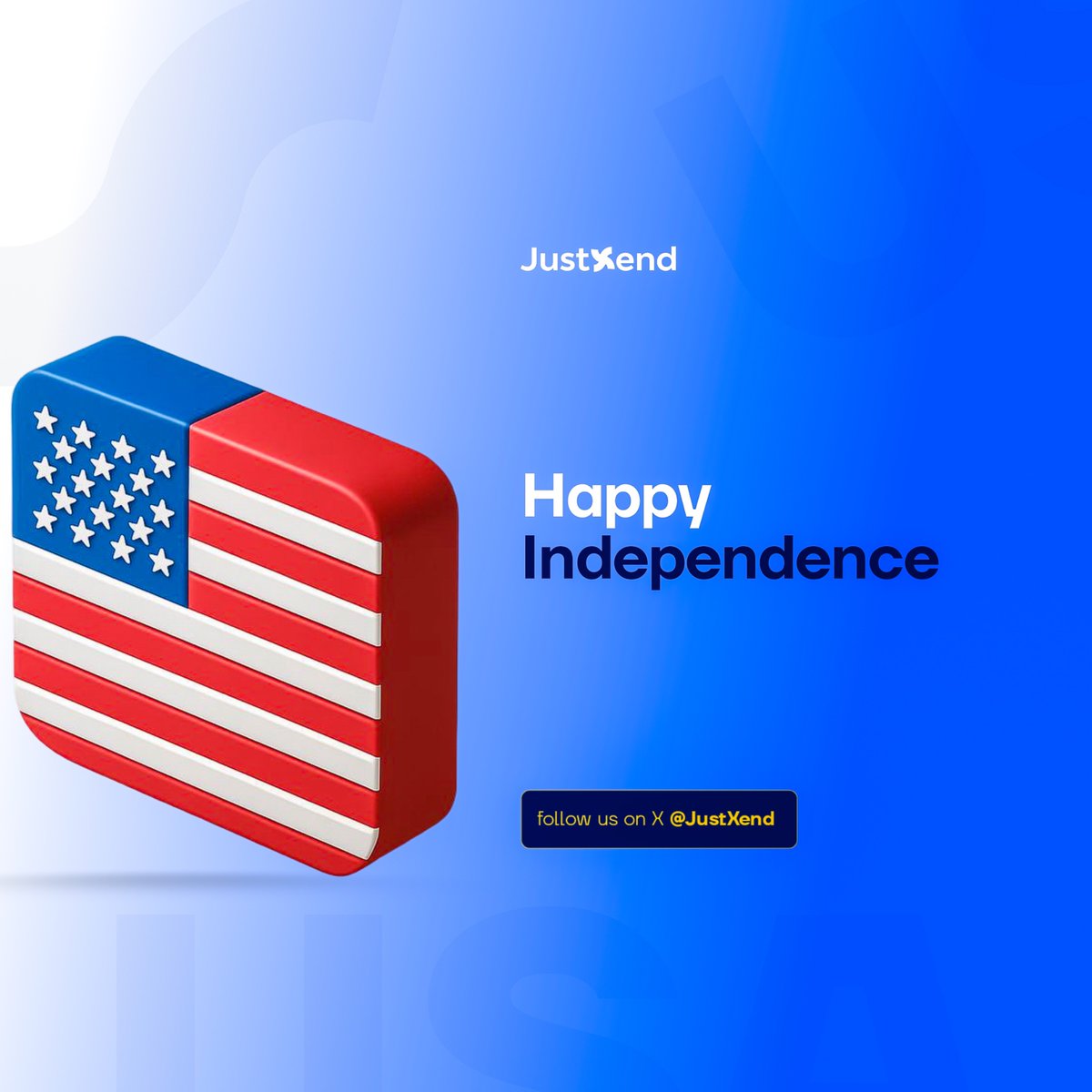 JustXend's tweet photo. Distance should never stand in the way of staying connected. 🌎

Happy Independence Day to everyone celebrating. Here’s to stronger connections, seamless global transactions, and a future without borders. 🇺🇸💙 https://t.co/x1seC2V5yx
