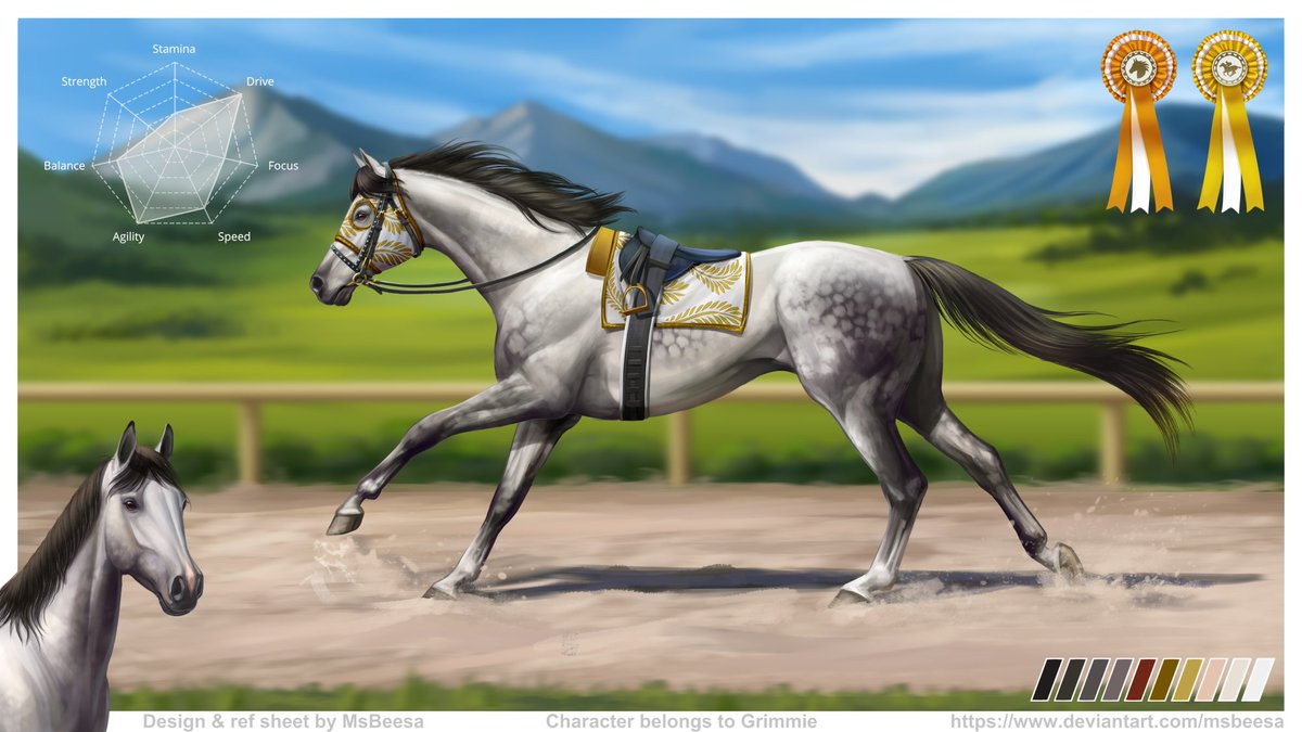 msbeesa's tweet photo. A while ago I was commissioned to create a thoroughbred horse OC and a ref sheet on vgen 🐎

🥉 Commissioner: Grimmie
🎨Software: PaintToolSAI, Krita

#digitalart #horse #refsheet #ocdesign #vgencomm https://t.co/39Shx0zD7i
