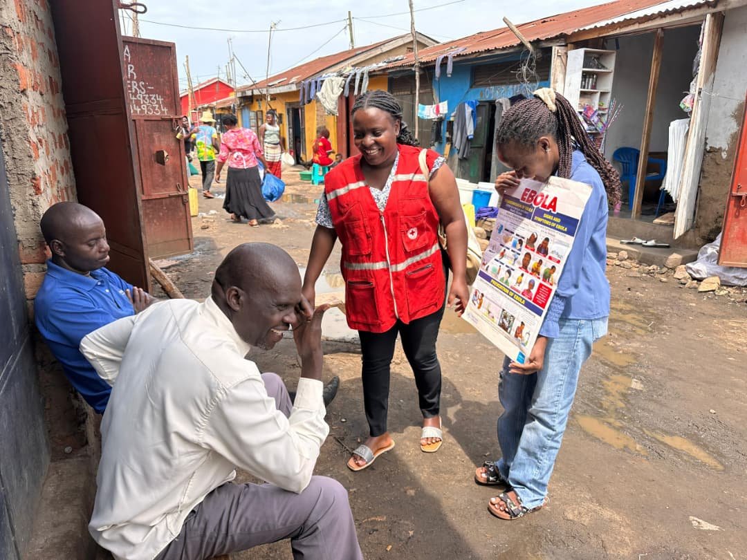 UgandaRedCross's tweet photo. Prevention starts with awareness.

Uganda Red Cross Society is conducting Ebola Virus Disease (EVD) sensitisation at Ggaba Landing Site in Makindye Division, Kampala District, equipping community members with the knowledge they need to protect themselves, their families, and their communities.

Our volunteers are educating residents on the causes, signs and symptoms, modes of transmission, and practical prevention measures, while encouraging early reporting of suspected cases and dispelling misinformation.

Community awareness is one of the most effective tools in preventing the spread of Ebola. Together, through timely information, vigilance, and collective action, we can help keep our communities safe.

Stay informed. Stay alert. Prevent Ebola.
#EbolaResponseUG2026 
@MinofHealthUG @BinanceAfrica