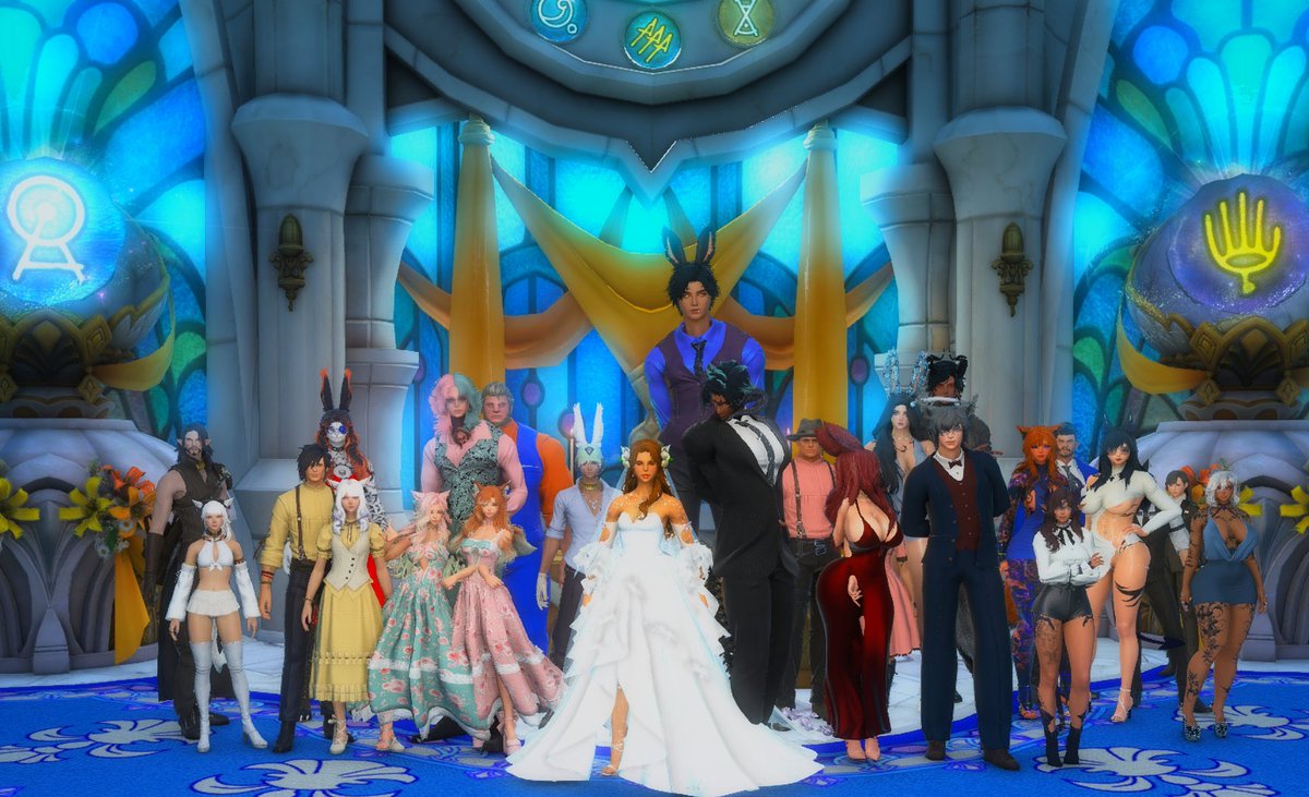 GwynQuintlin's tweet photo. A day I'll not soon forget with my favorite people #eternalbonding #ffxivwedding #gpose  @MalakiDeltorres @HyoushinGpose https://t.co/LQ3JRrukf5