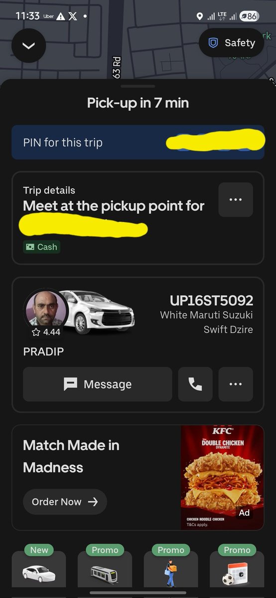 Tek_Tamang's tweet photo. @Uber_Support This Uber Cab (Noida, India) never reached pickup point, he went away from pickup point may be picked another ride without cancelling ours. This is frustrating while waiting for booked cab with elderly patient heading for hospital appointment. Take appropriate act. https://t.co/WEiOLckfTX