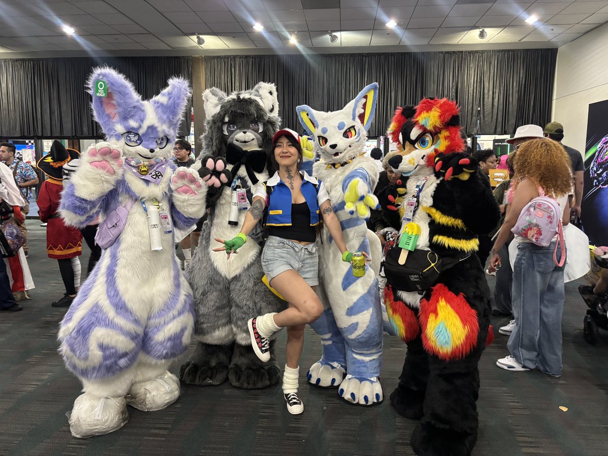 TaroAndUbe's tweet photo. Happy #FursuitFriday ! Taro ventured into Anime Expo today. He had not been there in a long time so he was surprised at how much larger it is now! Taro and his friends will continue their adventures so make sure to say hi! ☺️

🦝��️: @MeiFurr 
🐺🟦: @PajraGaoGao 
🐶⬛️: @TorchyDog https://t.co/qZovop0GUg