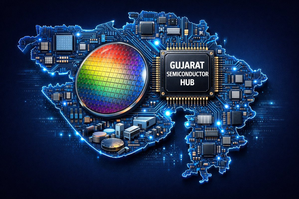 gujarat_plus_'s tweet photo. Gujarat Go ALL IN 🔥🔥🔥

6 semiconductor projects worth ₹1.24 lakh crore to generate 50,000+ jobs in Gujarat.

🔹Tata Electronics, Micron, CG Power, Kaynes, Suchi Semicon, Crystal Matrix

🔹 Micron, Kaynes OSAT & Suchi Semicon plants operational; CG Semi starts July 4 (Today)

Now 4 operational, 2 under-construction

🔹 Tata's Dholera fab in advanced stage – India's first commercial foundry

🔹 Crystal Matrix to set up India's first mini/micro-LED fab at Dholera

🔹 Ecosystem firms: Linde, TSMT, Infineon, Fujifilm, Nippon Express, Hotayi

India's semiconductor hub takes shape. ⚙️🇮🇳
