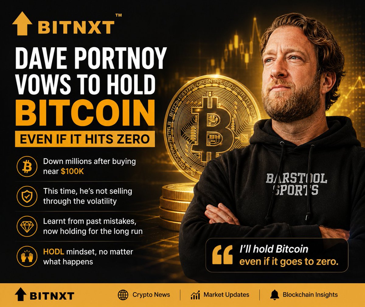 officialbitnxt's tweet photo. Dave Portnoy says he's down millions on #Bitcoin after buying near $100K—but this time he's not selling.

"I'll hold Bitcoin even if it goes to zero."

Diamond hands or costly mistake? 👀

#BTC #Crypto #HODL #CryptoNews #BitNXT https://t.co/g0Mp9QFDFy