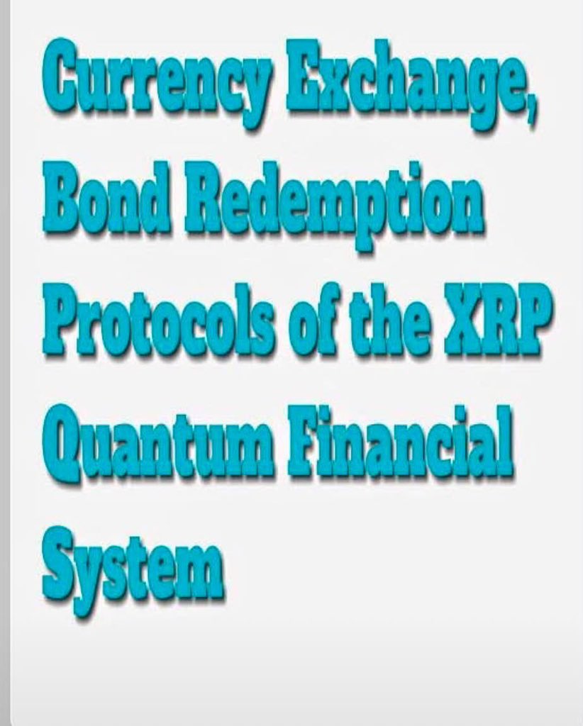 WOLVERINE71f's tweet photo. Currency Exchange, Bond Redemption Protocols of the XRP Quantum Financial System:

● Everyone who has bought foreign currency or Zim Bonds from a certified dealer will receive an email, text or phone call from Wells Fargo that contains a 800 number to call for your exchange/ redemption appointment. This 800 number can be sent to others for their use.
● When you call the 800 number you will be asked questions to confirm your identity.
● They will then route you to a Regional Call Center closest to your home, or to a location of your choice where you will make your appointment.
● Arrive at your appointment no sooner than ten min. before. Your appointment will last around 30 min.
● A Redemption Guide will meet you and help you throughout your appointment as you go through nine stations.
● Station One Know Your Client: present your ID (two picture IDs are recommended). You will be given a Resonance Scan of your Bio-metric vibrations (that will detect the bad guys). If you don’t pass the scan you cannot exchange or redeem.
● Station Two Currency Exchange, Zim Bond Redemption: You will hand over your currency and/or bonds to be verified and counted. It is recommended that you keep pictures of all your currency and bonds in case of questions about their validity. It is also recommended that you have the currency and/or bonds separated and accounted for on a cover sheet so there is no question about what you turned over.
● It is at Station Two where, if you have been given currency or bonds, you will hand over notarized and signed Gift Letters done by whoever gave you the currency or bonds. (If you do not have Gift Letters, you cannot exchange those bonds or currency you were given).
● Also at Station Two you will do your actual exchange. If you have Dinar, ask them for the Contract or Special Rate, whichever is higher. (I have heard the Dinar Special Rate is anywhere from $11 to $17 as compared to the international rate of just over $4).
● Station Three Security Protection: Your own biometric vibration is added to your Quantum Access Account and Quantum Card (QAAC).
● Station Four: You will supply a password and create your own Quantum Access Account and Card.
● Station Five: You will receive a Quantum Computer and Quantum Phone.
● Station Six: You will create your QFS Transfer Accounts.
● Station Seven: You will receive your QAAC ATM card.
● Station Eight: You can request gold/access backed cash, checks and Proof of Funds Letters.
● Station Nine Human Initiative Trust: You can present a 15 to 30 second snap s**t of your Humanitarian Project and then a 3 to 10 min. Project presentation. You give them a 3-4 page copy of your project and have them sign and date your second copy that you keep. You will need to tell them how much money you need for your project in the first 90 days, including what it will be used for.
● During your exchange you will be required to sign a Non Disclosure Agreement (NDA). That agreement will normally last 90 days. That NDA is reported, recorded and stored on your account on the Quantum Financial System. Read the NDA carefully before you sign it. If you violate that NDA your QFS account will be frozen and you will lose all of your money.