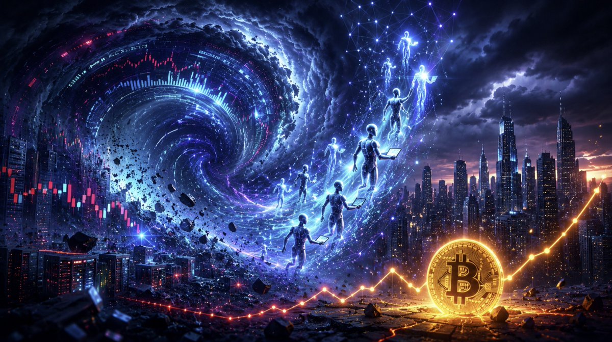 jvisserlabs's tweet photo. Equity momentum is crashing.

AI is not over — the easy-money phase is.

Now the story shifts to AI agents, enterprise adoption, and “productivity leverage.”

"Even at tens of millions of agents users, we're still early"

"There's just not going to be enough compute in the world to satisfy all the demand."

Warsh speaks too and doesn't seem concerned about inflation. Could we see a cross-asset momentum regime shift soon?

And Bitcoin?

Shorts are getting greedy. Vol is compressed. Bad news is no longer breaking price. First bottoming signs are showing up.

New video: Momentum Is Crashing, Bitcoin Is Bottoming, AI Agents Are Rising
https://t.co/QPZaCJ2Zwb