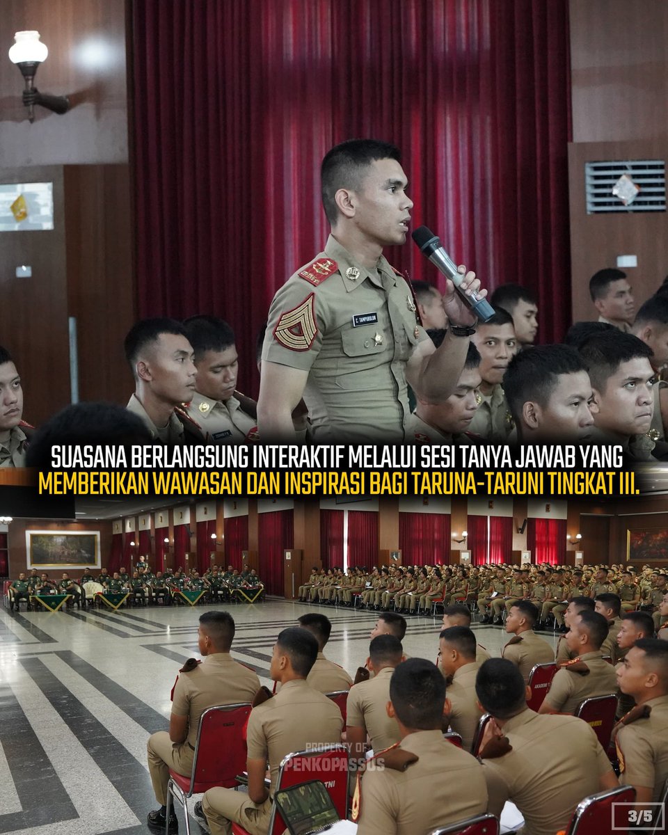 penkopassus's tweet photo. Membentuk Karakter Calon Pemimpin TNI AD. 🇮🇩
Pangkopassus memberikan pembekalan kepada Taruna Tingkat III Akmil Magelang, menekankan pentingnya kepemimpinan, disiplin, dan integritas bagi calon perwira masa depan.

#Kopassus https://t.co/NMigwioX0t