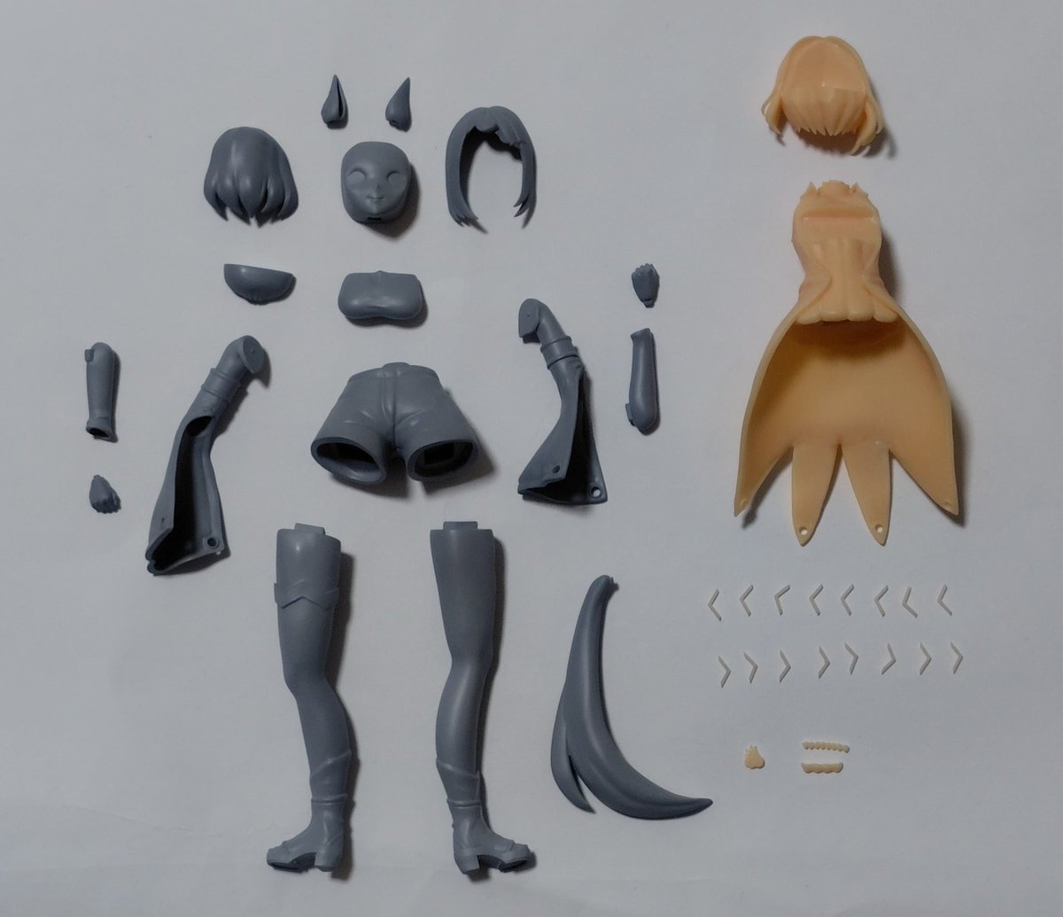 wf新作のツヨシはパーツ構成こんな感じです レジンキャスト＋3D