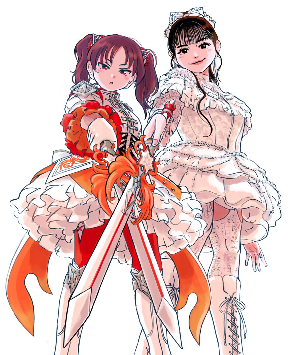 aikodesyoi's tweet photo. こちらのフラスタのおふたりを描かせていただきました！どなたにも熱い時間になりますように…⚔️ https://t.co/vjDa5q9MMG