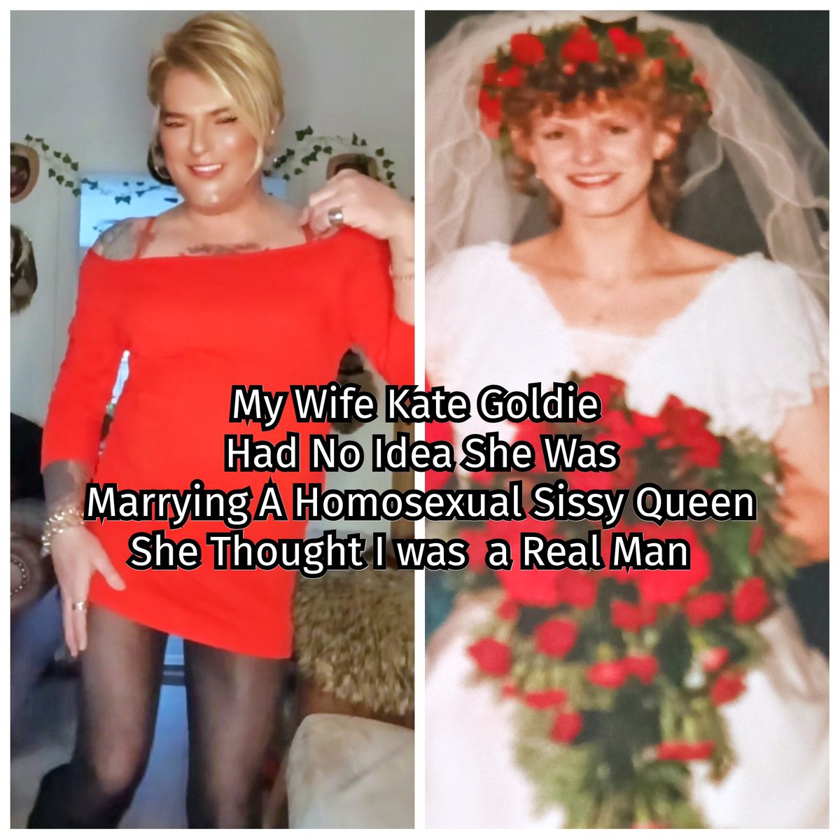GoldieCuck's tweet photo. My wife Kate Goldie suspected I was Gay for years. She would ask me everyday if I was gay. I started secretly wearing her panties and lingerie at 19 and loved it so much. 

I soon became an Effeminate Sissy and started meeting other men for sex.  Until she caught and exposed me. https://t.co/g4chaDqe67