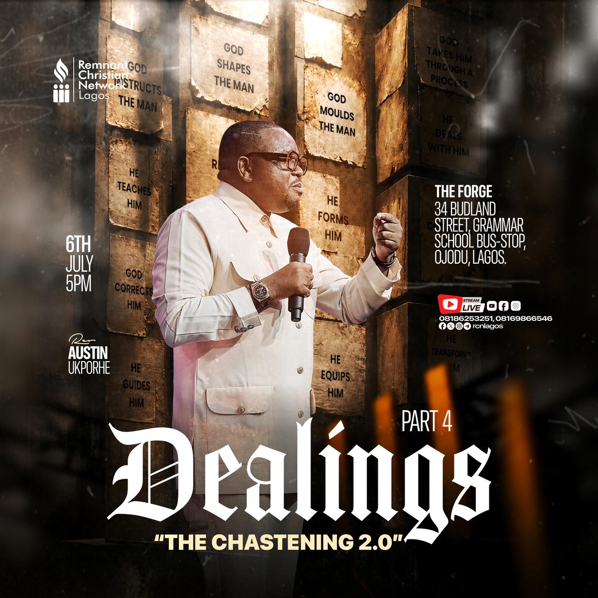 RCNLagos's tweet photo. When we understand God’s purposes in chastening, we find grace to endure and glory in His intended outcome

It’s time to revisit a forgotten doctrine: The Chastening of the Lord

📍 Monday, 6th July 2026 | 5:00 PM
The Forge, 34 Budland Street, Ojodu Berger

Come expectant!

#CBS https://t.co/T6LhXangZ9