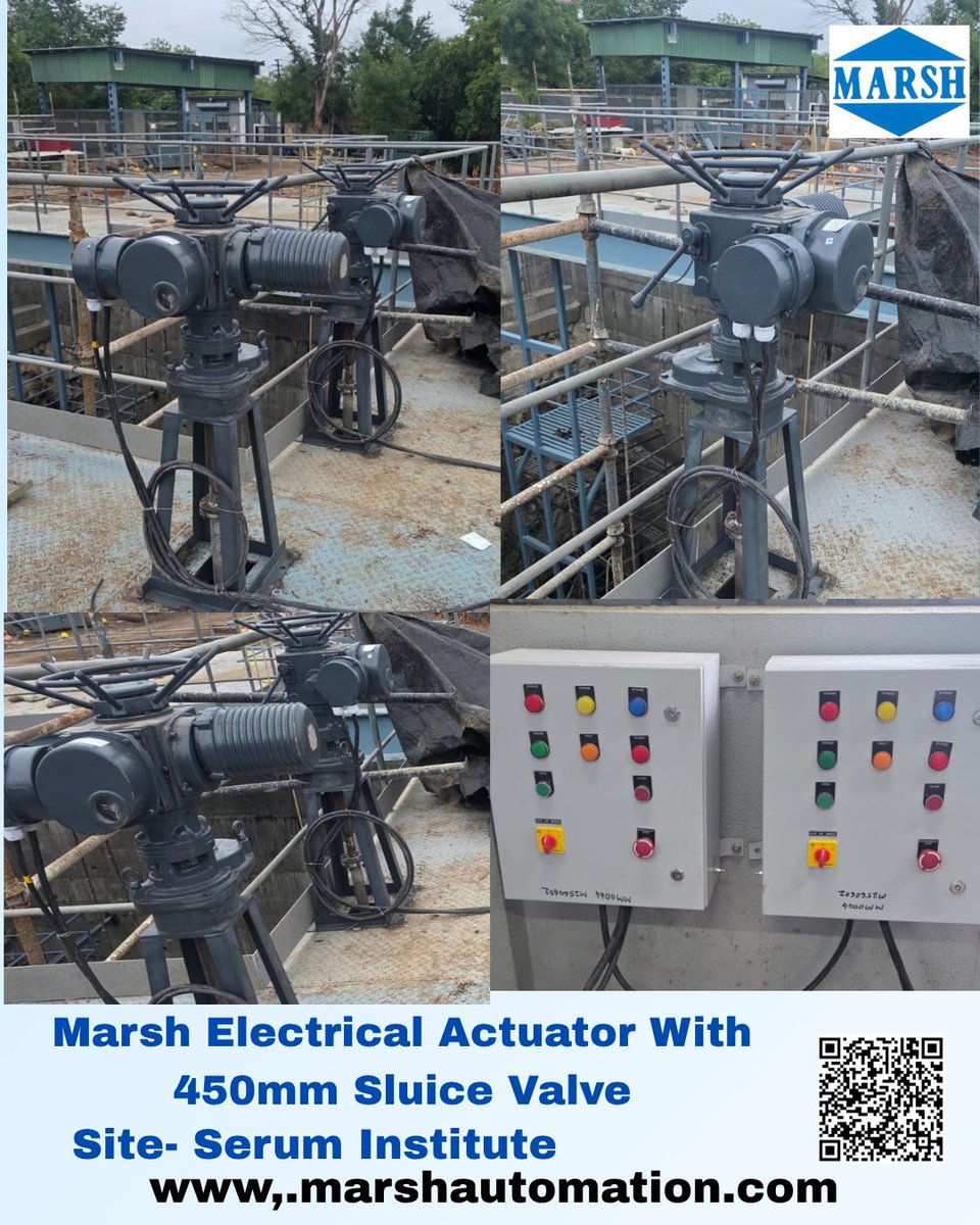 marshautomation's tweet photo. Marsh Automation Pvt. Ltd. Visit For More Details:- #automation #valves #Dampers #india #ElectricalActuators #hadapsar #Pune #Motorizedvalve #motorizeddamper Enquiry Mail ID: b2c@marshautomation.com , Marsh Electrical Actuator With 450mm Sluice Valve. Site Name- Serum Institute https://t.co/WJfv8FgAE1