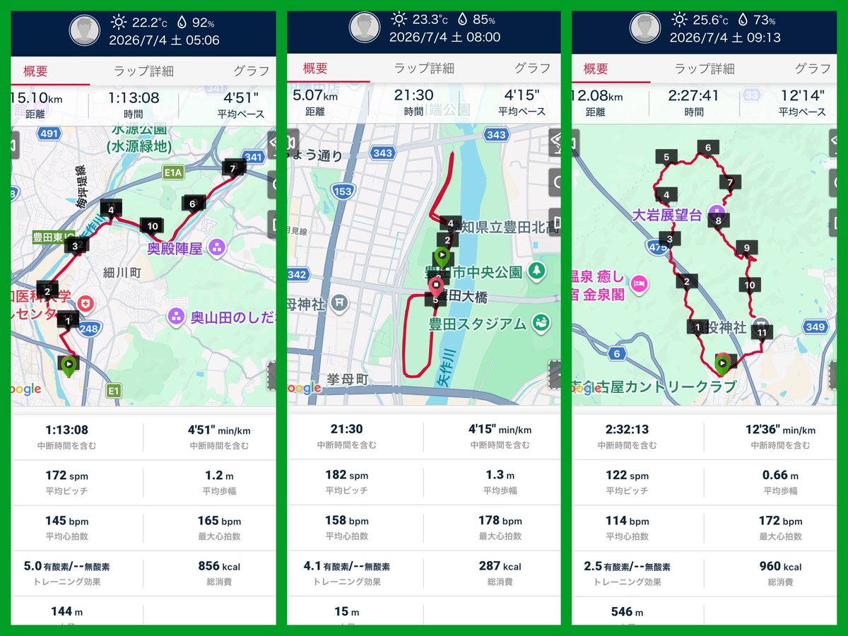 hamd12345678's tweet photo. 今日のトリプルヘッダー
1. 5:00TPC練15km
2.8:00パークラン
3.9:30猿投山
雨の前に詰め込んだ😎 https://t.co/aA4fzMu3qv