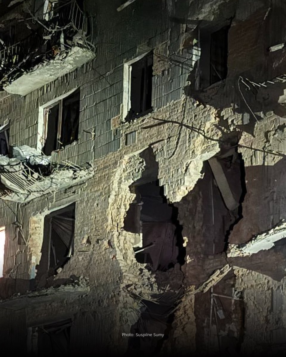 MFA_Ukraine's tweet photo. Russia shows no intention of ending its terror against ordinary people in Ukraine. A heinous aerial bomb attack targeted the city of Sumy, killing at least four people, including a child. Another 27 people were injured, among them seven children.

The same day, Russian forces also attacked other regions of Ukraine. In Zaporizhzhia, two people were killed and six injured. Kharkiv and the Kharkiv region, as well as Odesa, the Dnipro and Donetsk regions, also came under attack.

Russia has followed the same pattern since the very first day of its brutal war. To stop it, our partners' strategy of resistance and pressure must remain consistent and decisive – through concrete actions, increased pressure on the aggressor, and stronger air defence for Ukraine.