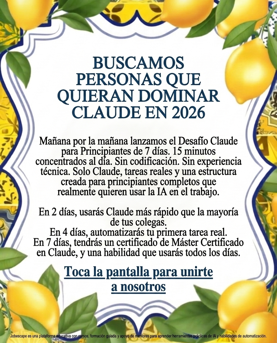 jobescape_ai's tweet photo. Curso Completo de Claude

Aprende a dominar Claude para automatizar tareas repetitivas, crear aplicaciones sin necesidad de programar, desarrollar proyectos reales para tu portafolio y convertirte en un profesional más valioso.