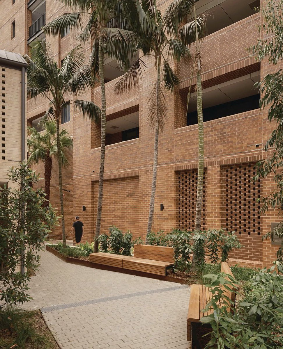 SustainableTall's tweet photo. Cowper Street social housing in Sydney.

A concrete base, with 7 storeys of mass timber structure above. All clad in red brick. 

By JPW Architects https://t.co/CE1BNm8C9M