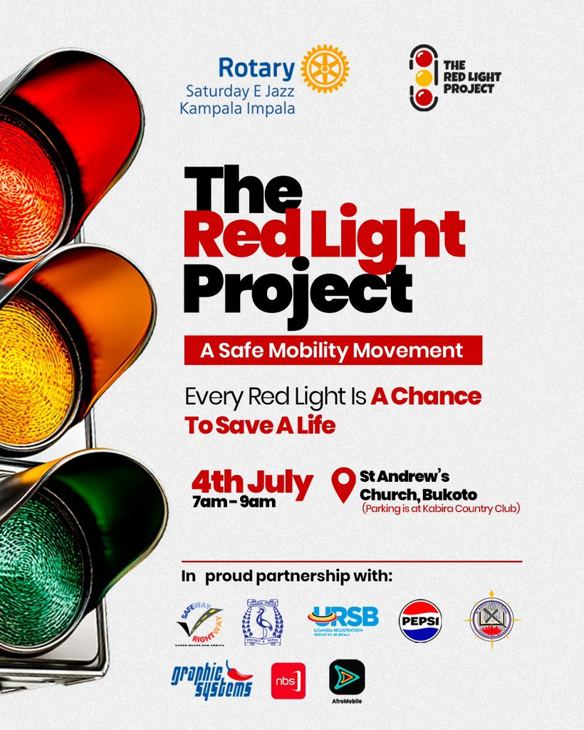 Saturday_E_Jazz's tweet photo. ๐ฆ Every Red Light Is a Chance to Save a Life.
Road safety is everyoneโs responsibility. In Uganda, road crashes continue to claim thousands of lives every year, many of them preventable through responsible driving, respect for traffic rules,
#RoadSafety | #RotaryEyamba
1/ https://t.co/6tdMkK9R2S