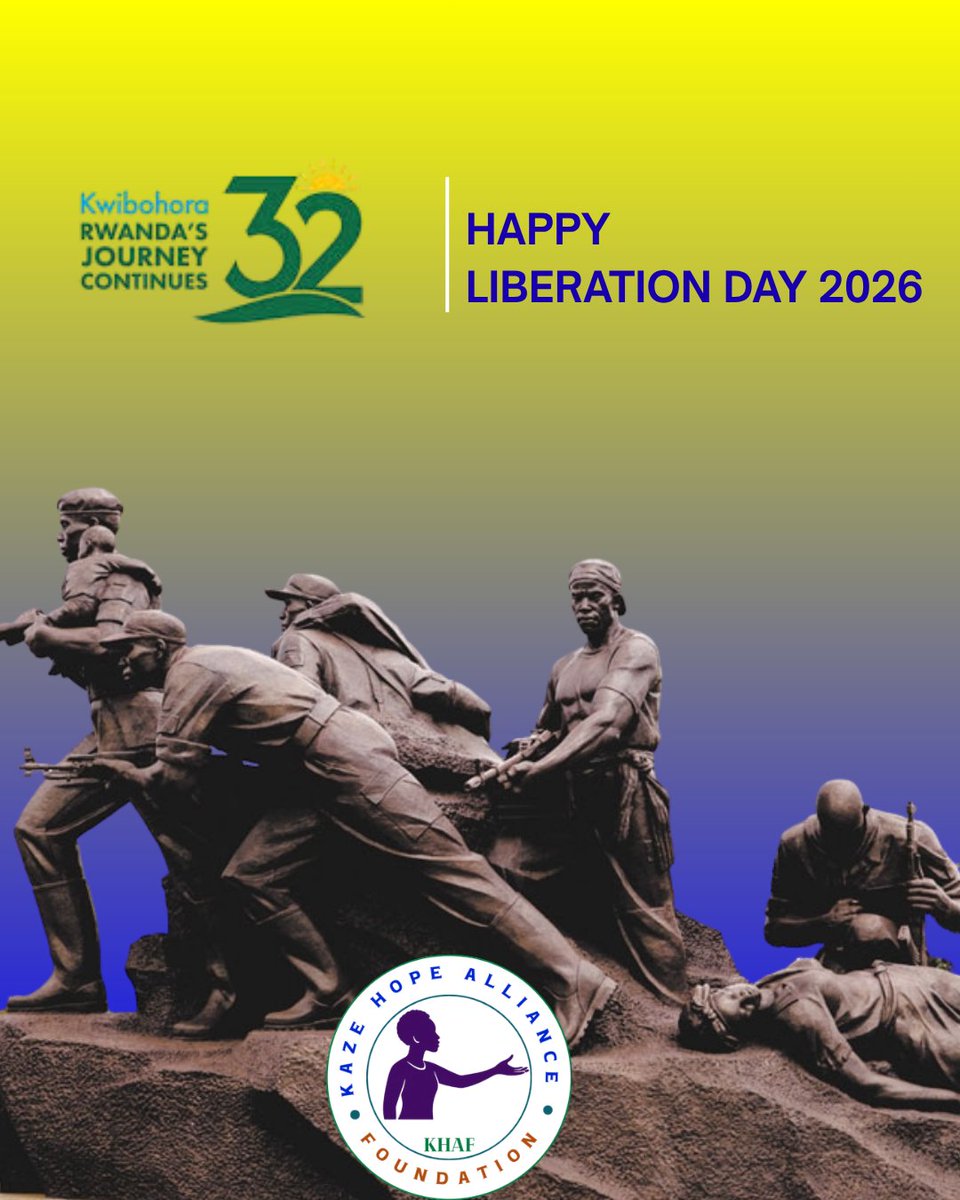 Kaze_KHAF's tweet photo. 🇷🇼 Happy #Kwibohora32! Today we celebrate 32 years of Rwanda's liberation and the resilience, unity, and hope that continue to shape our nation. 
At KHAF, we remain committed to empowering women, protecting children, and uplifting vulnerable communities. 💙💛 https://t.co/8ngxSLoZwe