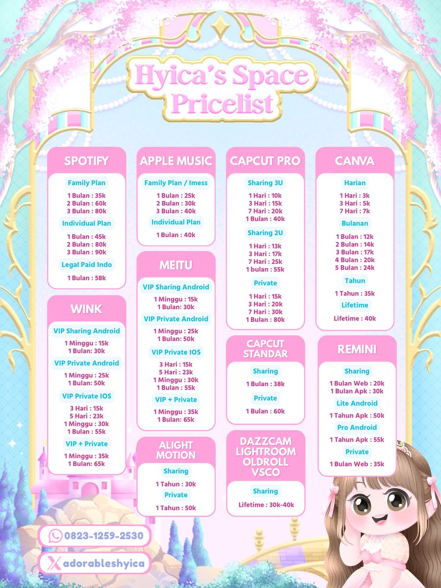 cotlfs's tweet photo. 🎀 TES MASUK GAK WTS WTB APLIKASI PREMIUM PRO MURAH GARANSI TRUSTED FAST RESPON

MEITU YOUTUBE DUOLINGO GEMINI DISNEY WETV PRIME CAPCUT CANVA REMINI CHATGPT DEEPL GROK CLAUDE MICROSOFT SPOTIFY DRAMABOX HBO NETFLIX IQIYI NETSHORT #zonauangㅤ 

💌 https://t.co/efA48IwpxF

weekend https://t.co/GuygZCHHaH
