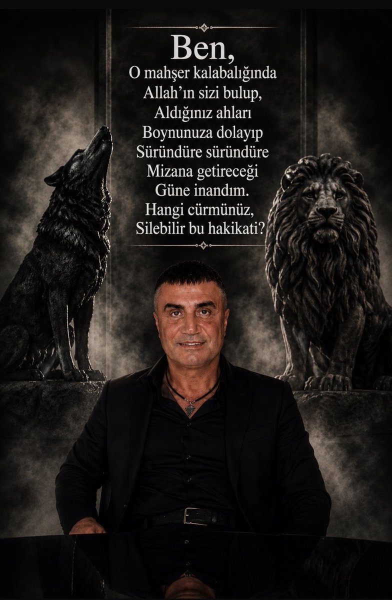 RSPESER's tweet photo. Ben,
O mahşer kalabalığında
Allah’ın sizi bulup,
Aldığınız ahları
Boynunuza dolayıp
Süründüre süründüre
Mizana getireceği
Güne inandım.
Hangi cürmünüz,
Silebilir bu hakikati? 

REİS @sedat_peker 

#SedatPeker https://t.co/wFH2HI4ZzE