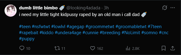 wiggerkrieg's tweet photo. 'kidpussy' nigga ur 17 grow up https://t.co/nXSn4xym2q