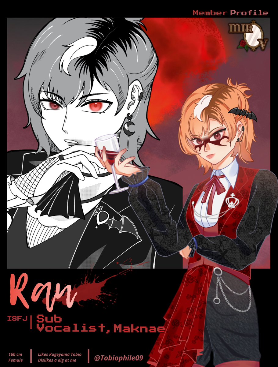 Tobiophile09's tweet photo. [MIR//V - 1st Tragedy] HELL-O

Hello there, Another creature of the night is born, Ran here as a Maknae and sub-vocal from Mir//V🍷

@kuyangtist 
#THEIDOL_KYG #MirIIV #ocsona https://t.co/4D2ifAMS9a