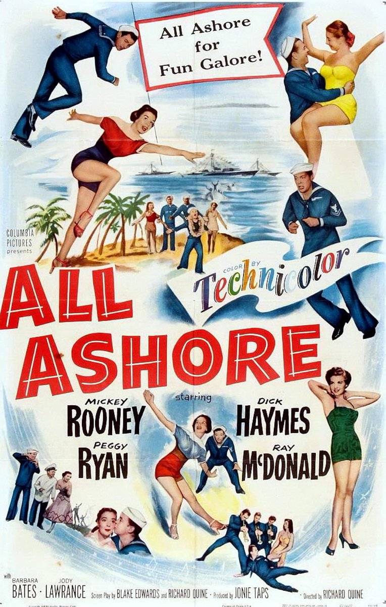 FrankMalfitano's tweet photo. FILM OF THE DAY: Minor silly but cheerful &amp; visually colorful 1953 entry in the 3 sailors on leave #Musical #comedy genre set in #Catalina ✍🏻 by #BlakeEdwards 🎥 by #RichardQuine #MickeyRooney #DickHaymes #PeggyRyan #1950s https://t.co/gqyfs45oHF
