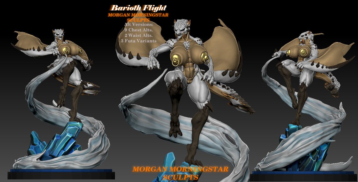 MorganStarLust's tweet photo. Roaring from the tundra emerges this gorgeous Barioth. Join my Patreon for just $10 to get this figure + the horse shibari + 2 new figures each month!!! .
 Get yours here: https://t.co/MoJu3LY8YJ https://t.co/nsQuMl4JRV