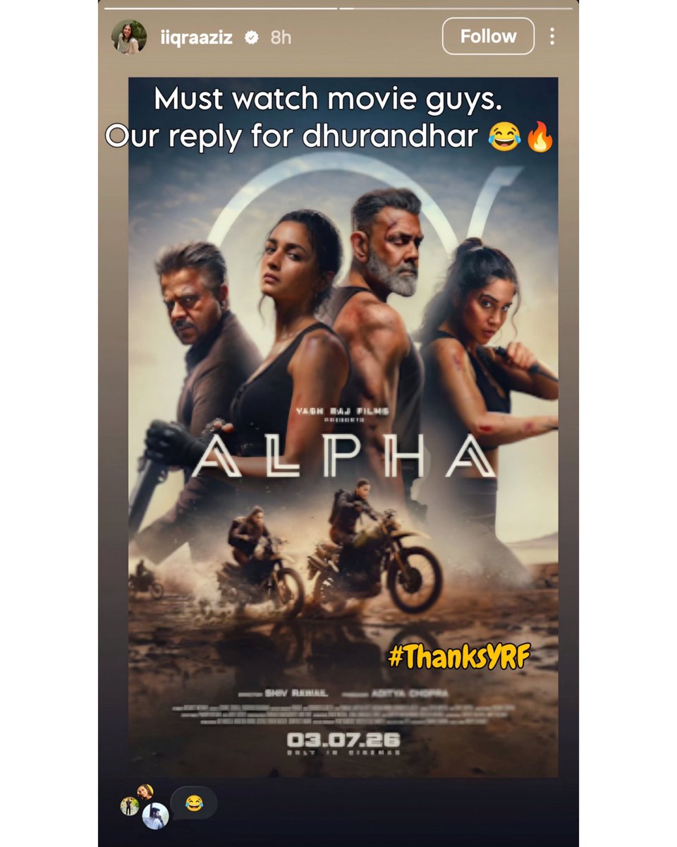 AjayJadeja171's tweet photo. Even a Pakistani 🇵🇰 Actress is promoting Alpha 😂

If this is not the biggest low, I don’t know what else could be 🤪 https://t.co/DoudAnznOD