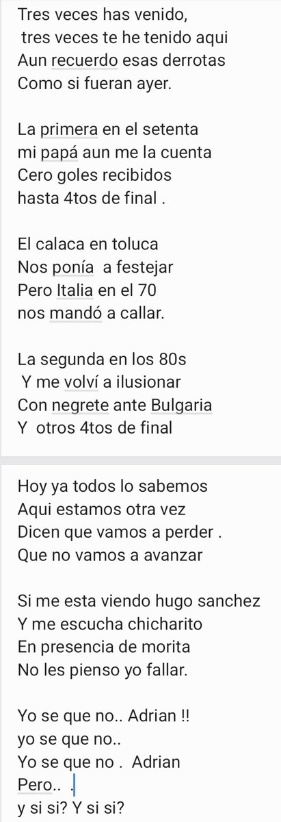 mazayee's tweet photo. @Andres_Vaca_ Nos falta un cántico para el domingo !! https://t.co/PBCH65L5u0
