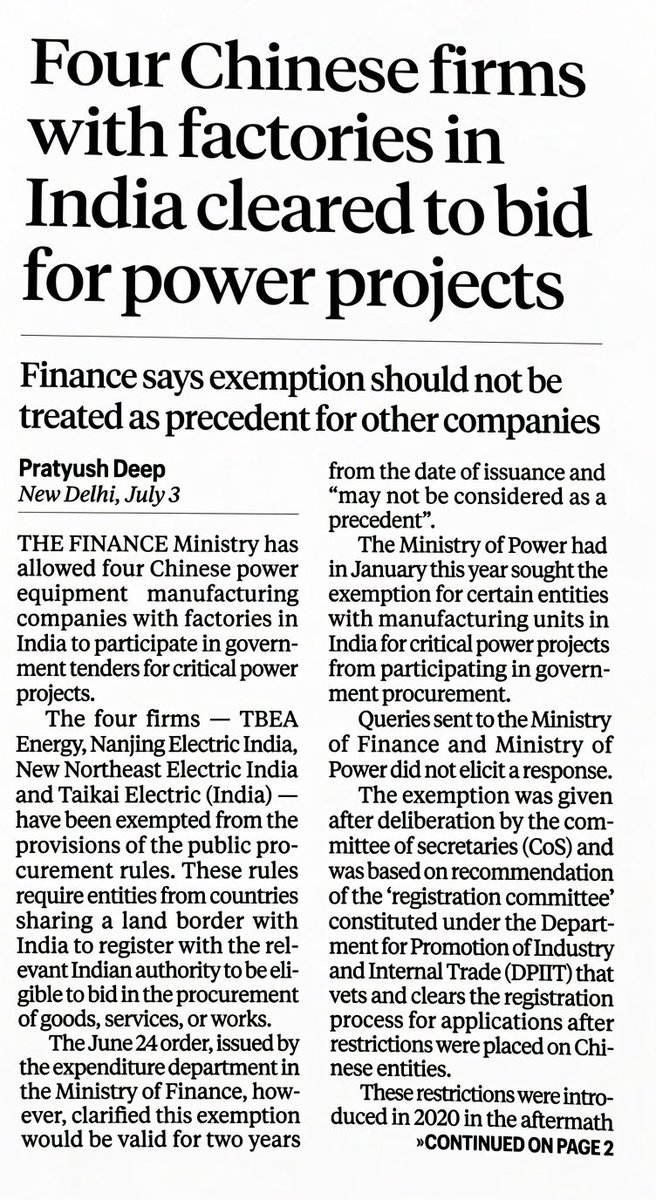 priyankac19's tweet photo. Now in a new twist, we trust China enough to handle critical power projects of the government and allow their firms to bid for it. 🤷‍♀️ https://t.co/sijd7qf9ZY