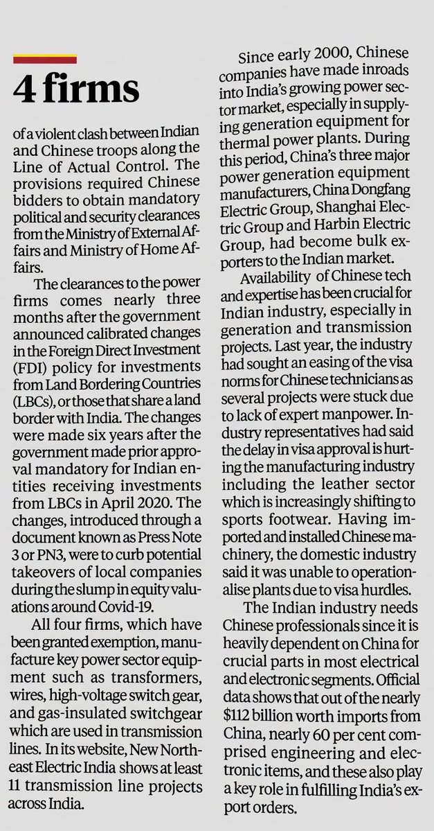 priyankac19's tweet photo. Now in a new twist, we trust China enough to handle critical power projects of the government and allow their firms to bid for it. 🤷‍♀️ https://t.co/sijd7qf9ZY