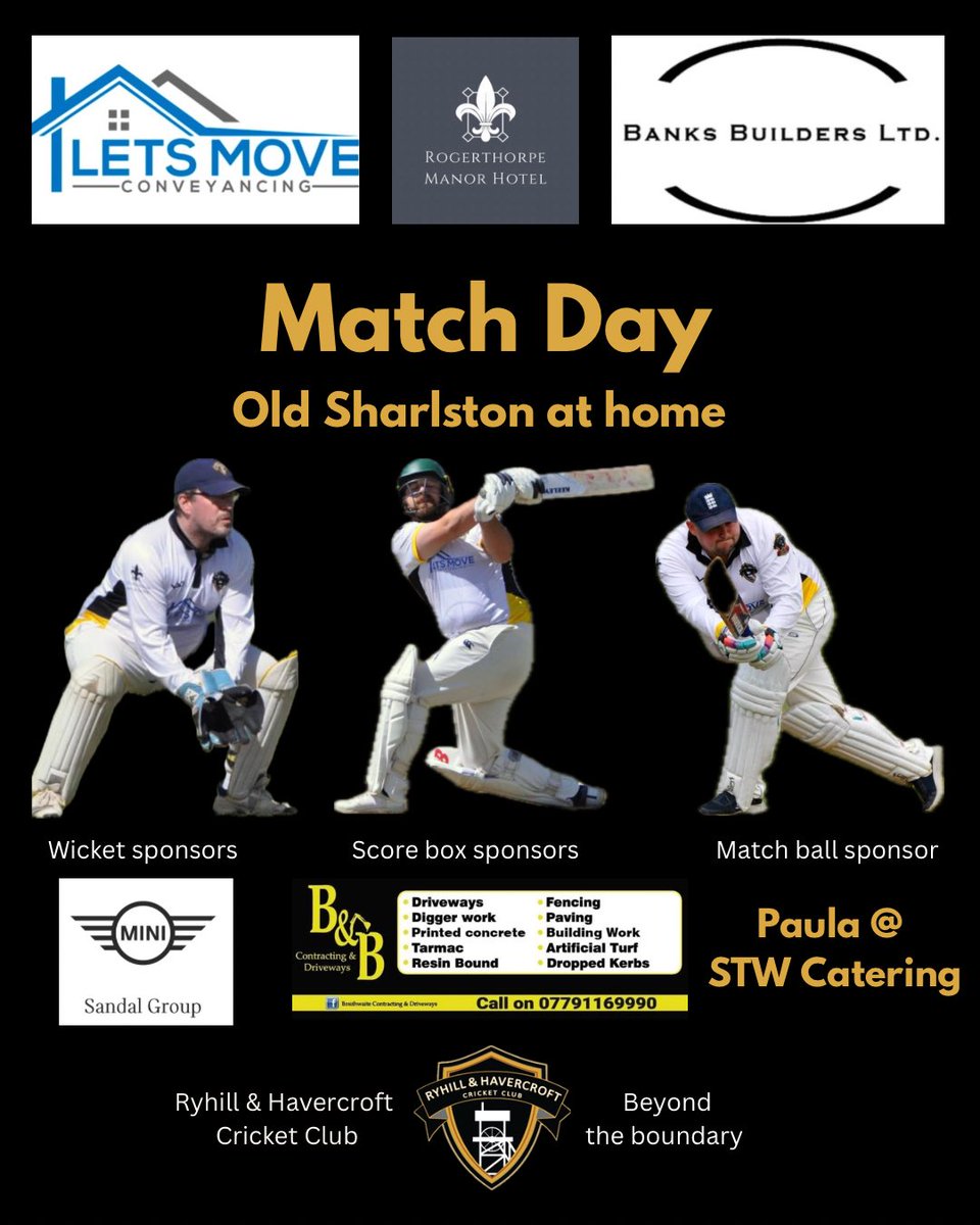 RyhillhCC's tweet photo. Match day 12 🚨
Old Sharlston are the visitors to Ryhill this afternoon. Play start at Rycroft Leisure at 1pm. Come on down and support the team as we start the second half of the season. 
Thanks to our sponsors. Club sponsors Lets Move Conveyancing, Banks Builders and https://t.co/yN5J2PLv75