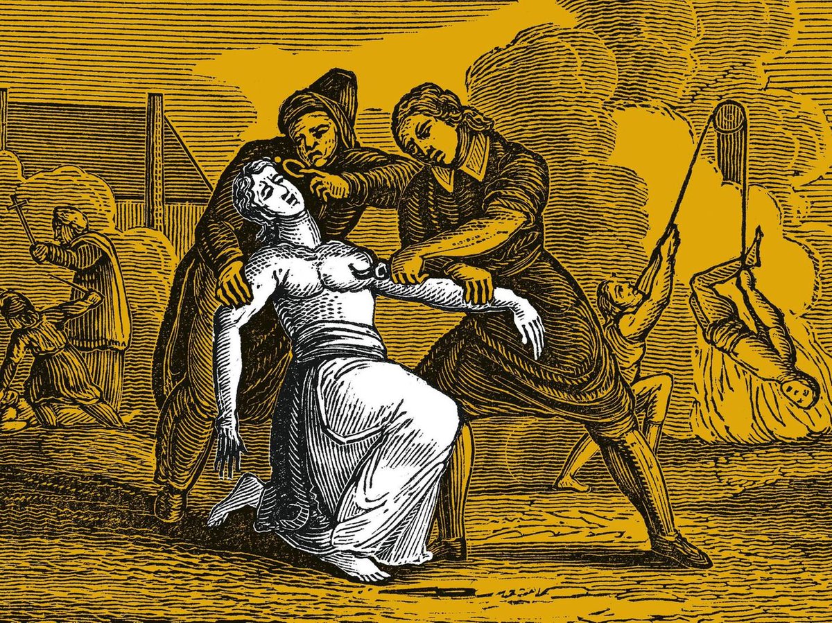 Dr_TheHistories's tweet photo. Merga Bien, the Pregnant Woman Burned as a Witch

She lived in Fulda, in what's now central Germany. She'd been married three times. Her first two husbands died and left her their money, in a town beginning to see witches at every turn was the worst kind of luck. A widow with an inheritance made an easy target.

She'd married her third husband, Blasius Bien in 1588 and moved away with him. Then a falling-out with his employers brought her back to Fulda. The timing couldn't have been worse.

At this time Fulda had a new master. Prince-Abbot Balthasar von Dernbach returned from years of exile in 1602 and set about purging anything he didn't like. He handed the work to a judge who was seeing witches everywhere he looked. Investigation's opened in March 1603 and the arrests came fast. By the time he was done, around 250 people were dead.

Merga was taken on 19 June 1603.

Her husband fought for her. He went to the Imperial Chamber Court at Speyer and argued she was pregnant, and by law a pregnant woman couldn't be tortured. His arguments didn't work.

Instead, they turned the pregnancy against her. She and Blasius had been married fourteen years with no children between them. So how was she suddenly expecting? The men judging her had an answer ready. The baby was the Devil's.

The rest was the usual grim inventory of a witch trial. They said she'd poisoned her second husband and the children she'd had with him, and pinned a death in her old employer's household on her as well. There was the standard charge of attending the witches' sabbath. Old deaths and bad luck, scraped together and dumped on one woman.

She held out for weeks. Then the torture broke her and she confessed.

The recorded line from that confession is "Ah God, so I will have done it." It doesn't read like guilt so much as exhaustion. Sadly at that point she knew that the truth had stopped mattering.

In the autumn of 1603 they burned her.

And one final heartbreak, her husband who had stood with her all the way, was handed the bill. The family was made to pay for her imprisonment, her torture and her execution. They killed her, then charged her people for the wood.

Merga Bien became the most famous victim of the Fulda witch hunt. Not that fame did her any good. It arrived centuries too late.

Was she burned for being a witch? No. She had money, and a husband stubborn enough to take the court on, and then she fell pregnant after fourteen childless years and handed them the excuse they'd been looking for. The men judging her had decided on her fate long before she ever opened her mouth.

© The Past Reborn

#drthehistories