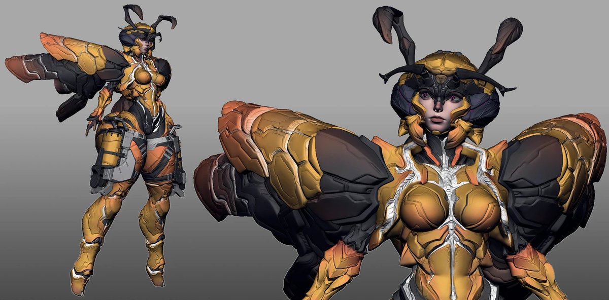 Lutumo_ddd's tweet photo. "Hive Guardian" -a character I made a while ago. I just love creating humanoid insects.🐝🐝 https://t.co/GjYs8oh9WS