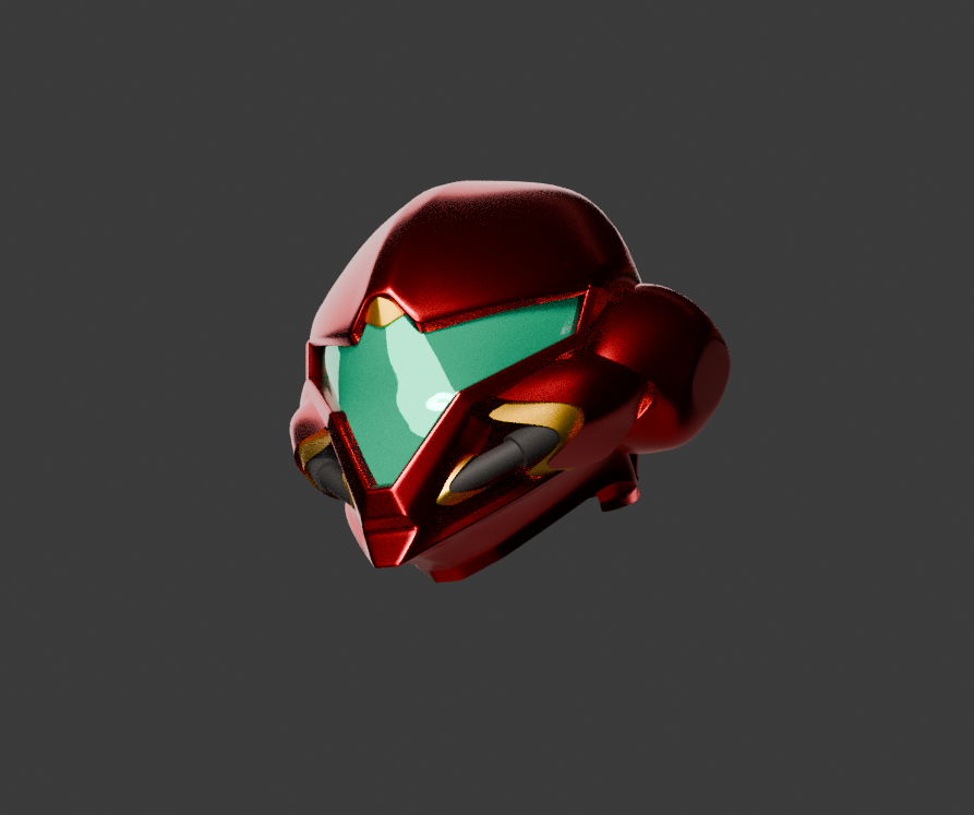 CaptainDoge1's tweet photo. Decided to throw my hat in the ring and design my own Samus 3D model. 

Still very wip and I've only got the helmet blocked out, but it's going smoothly so far. The design takes inspiration from Dread and SR along with the amazing designs from @Noababoa and @MaxIsDrawing. https://t.co/pnof5fgTh9