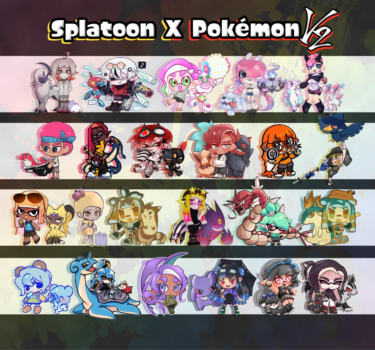 DF_DiamondFox's tweet photo. 🦑🫟 Splatoon x Pokemon V.2!  🫟🐙

ตี้หมึกม่อนเสร็จแล้ว! ขอบคุณทุกคนที่มาร่วมด้วยมากๆเลยนะคะ งานทุกคนดูดีน่ารักกันทั้งนั้นเลย🥺🫶💕 สำหรับรายชื่อสมาชิกในตี้ ดูได้ที่ในเธรดเลยนะคะ!💖 https://t.co/kAU3UpvgqA