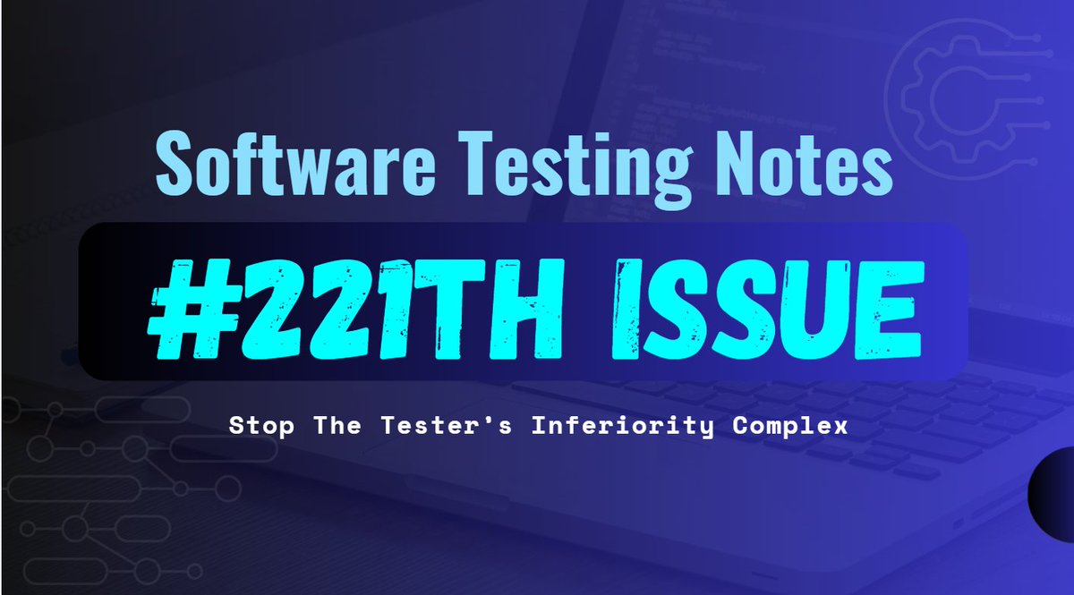 TheTestingKit's tweet photo. Hello everyone! 👋

The 221st issue on #SoftwareTesting is out.
👉 https://t.co/KASEGv5DpM

Great articles and resources by @NextLevelQA, @eviltester, @ailuj876, @QAInsights and more ! 👏

#QA #testing https://t.co/FyjxbIxPif