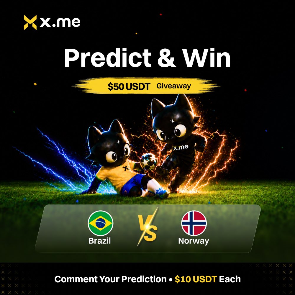 xme_official_'s tweet photo. 🇧🇷 Brazil vs Norway 🇳🇴

What’s your prediction? 

😈 Leave your prediction in the comments, and 5 lucky winners will receive $10 USDT 

💡 Like + 🔁 Repost this post to enter.

⏳ Closes when the match kicks off.  

#xme https://t.co/sgnWv4GGkb