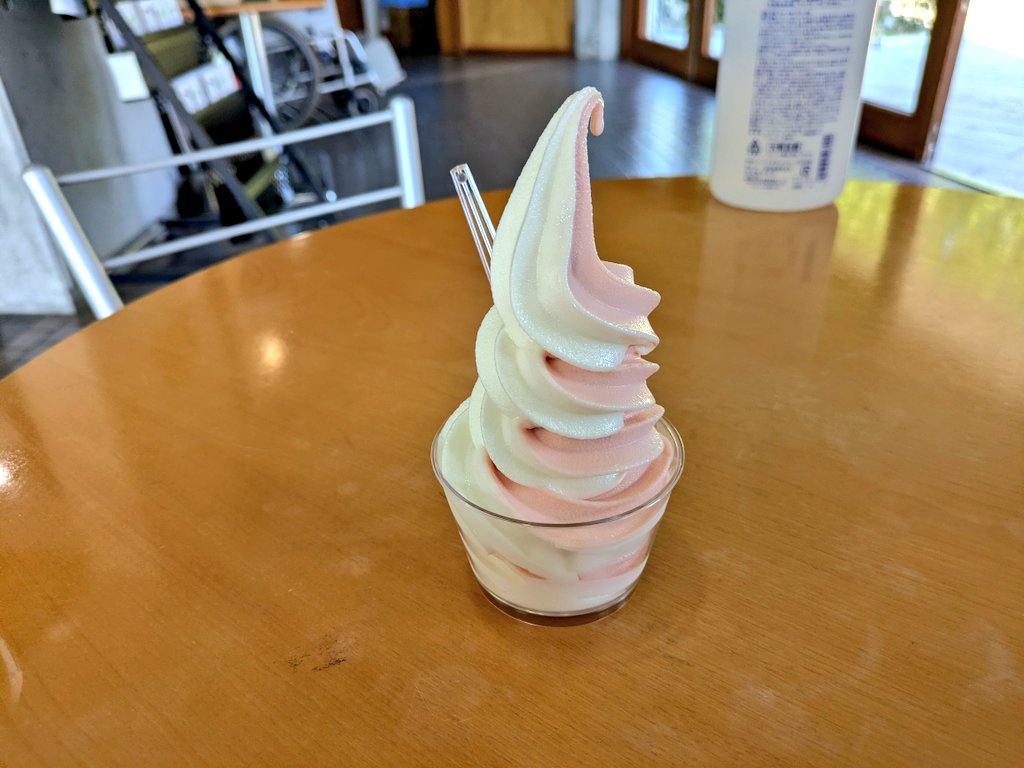 arima0143's tweet photo. 秩父別のローズガーデン
ローズソフトが美味しかったのでした https://t.co/KDr02LfPWQ