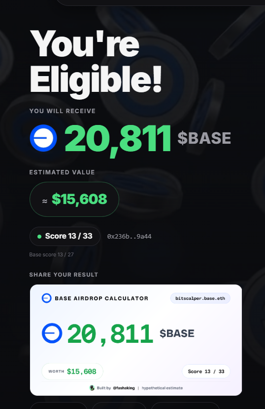 AlmasAnalyst's tweet photo. Base Checker just made everyone a millionaire for 30 seconds. 💸
Mine: 2,081 $BASE

Your turn 👇

Reply with:
• Your score
• Your $BASE allocation
Let's find the richest wallet in the replies. 😂
https://t.co/wHgQCTs6Qi https://t.co/EzO9cIvFtV