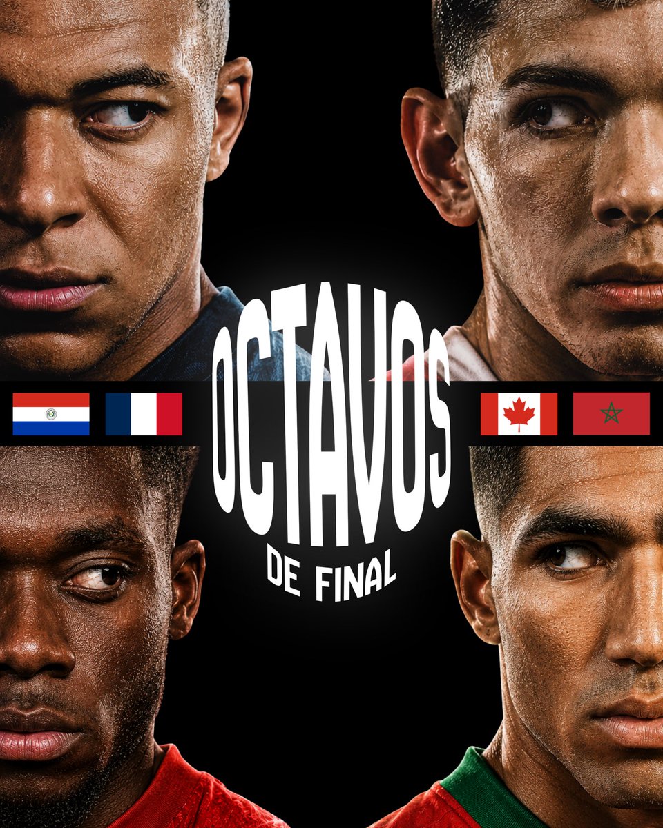 nws_score's tweet photo. ¡Hoy inician los octavos de final! 🏆
¿Quiénes se van hoy a casa y quiénes siguen adelante? ¿Habrá alguna sorpresa?
🇨🇦 Canadá vs. Marruecos 🇲🇦
🇵🇾 Paraguay vs. Francia 🇫🇷
¡Los leo en los comentarios! 👀 https://t.co/d9fY6dzshg