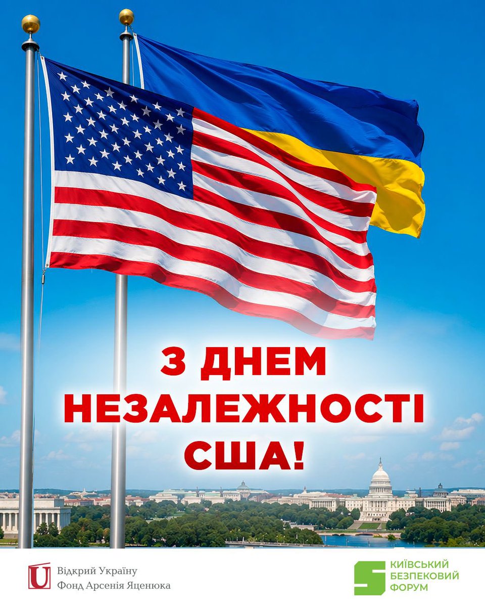 FundOpenUkraine's tweet photo. 250 років свободи, демократії та лідерства. Вітаємо з #ДеньНезалежностіСША! 🇺🇸 Україна щиро цінує міцне партнерство й підтримку американського народу в нашій боротьбі за свободу. Разом ми сильніші.

@USEmbassyKyiv @USAmbKyiv @UKRintheUSA https://t.co/9nBmmFMdTB