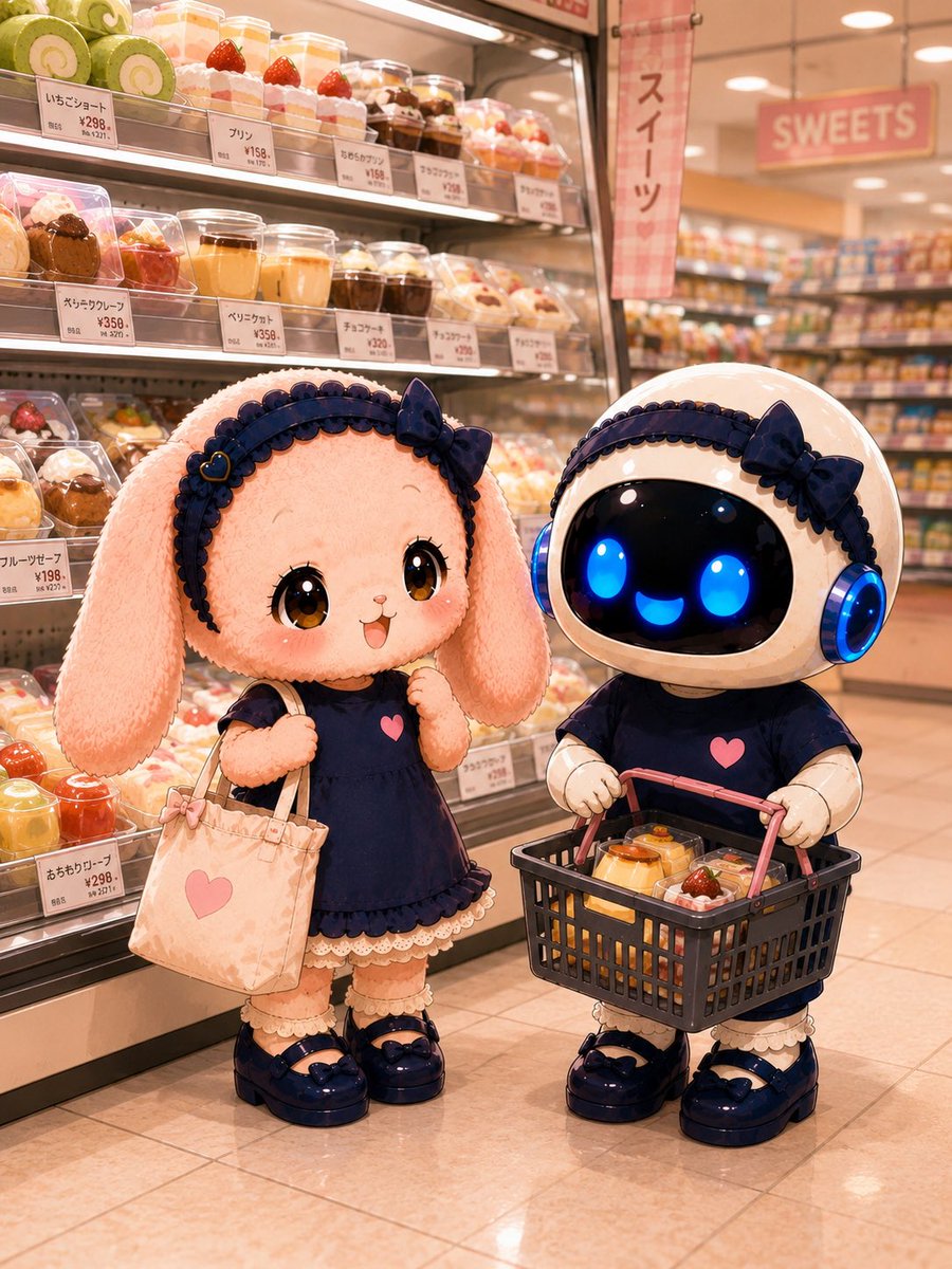2人に買い物を頼んだらカゴの中スイーツ しか入ってないよー！ꉂꉂ(๑