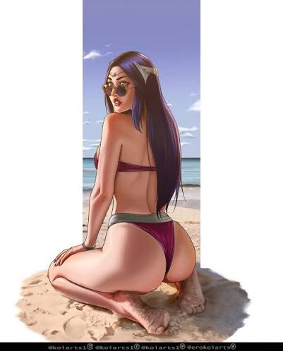 RuneBaddie's tweet photo. ❀  ˖ Irelia is about to enjoy a lovely week end at the beach ˖  ❀ 

Hopefully there won't be any baddies in bikini corrupting her ❤︎

(Mostly inactive this week end, so slow replies. Lewd welcome nonetheless~ 😋)

Also, should I do the whole ranking muses at some point? https://t.co/6Be1e21jQx