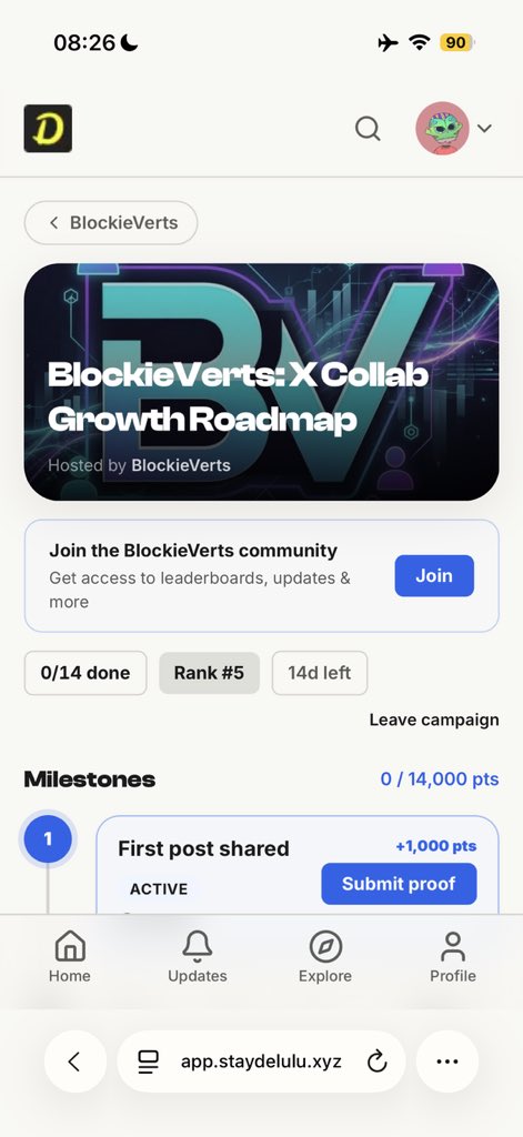 BlockieVerts's tweet photo. Huge Milestone! - Our community is live on @staydeluluxyz

Ready to sprint our admin on the leaderboard?

Top 3 hitting 30k first win $10

$100 shared for top communities &amp; participants.

Sign up:
 https://t.co/aPiW2YlNoV

Community link:  https://t.co/YNvpZuhXZw https://t.co/uc0k34UxV8