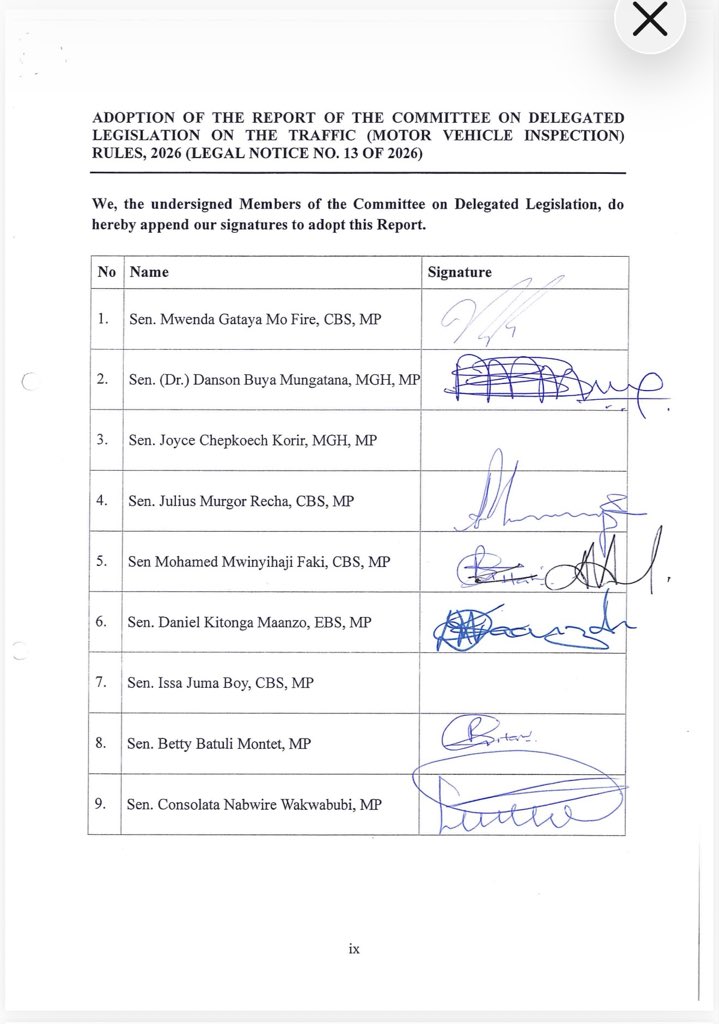 NelsonHavi's tweet photo. The Senate Committee on Delegated Legislation recommended the nullification of the Motor Vehicles Inspection Rules pursuant to which some individuals in Government had purposed to steal from Kenyans. With this recommendation, the petition before the High Court challenging the inspection should succeed. Let us say NO to more theft by these thieves.