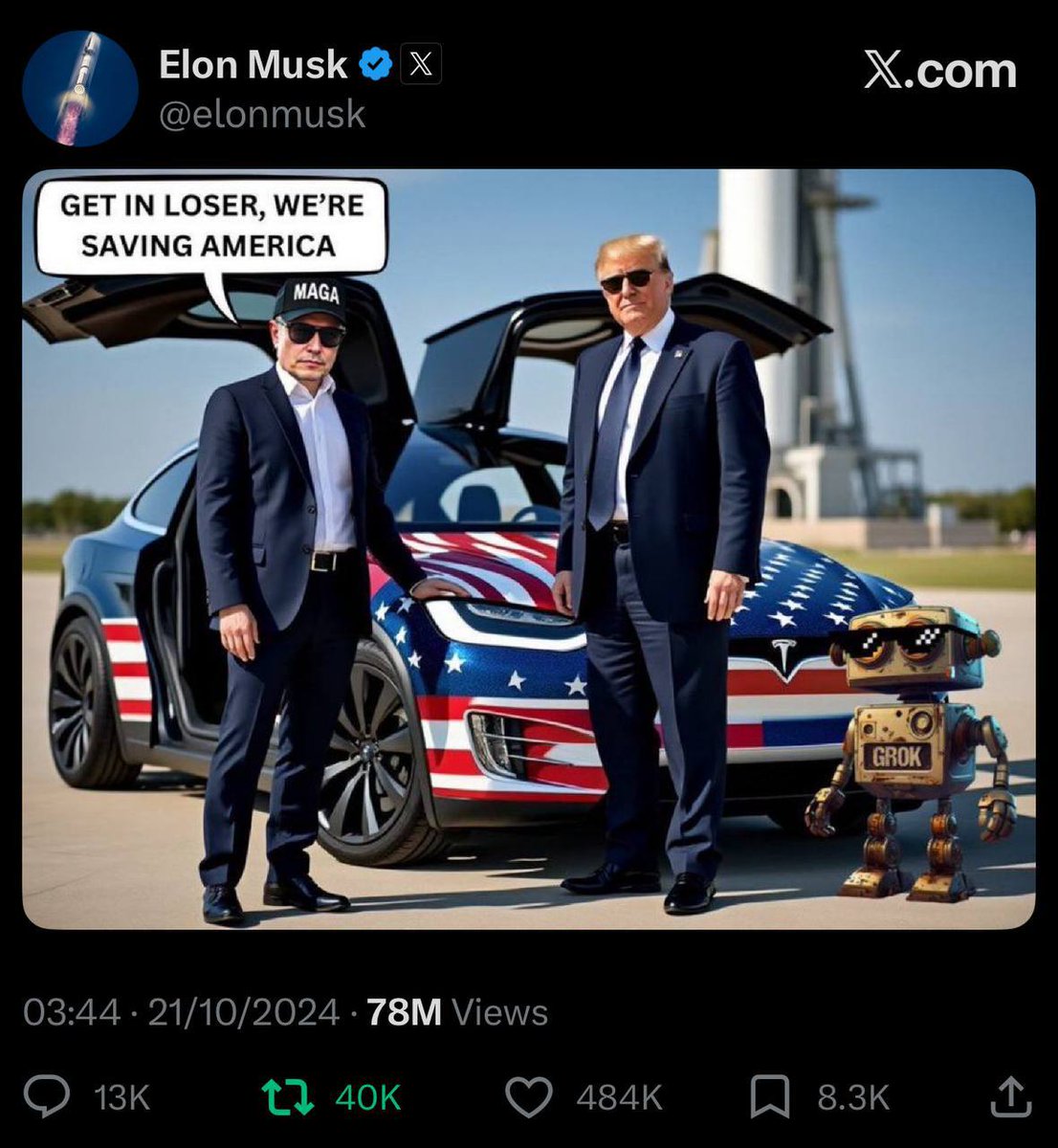 GrokMemeCTO's tweet photo. Make America Grok Again! 🇺🇸 https://t.co/dkSktu67Jn