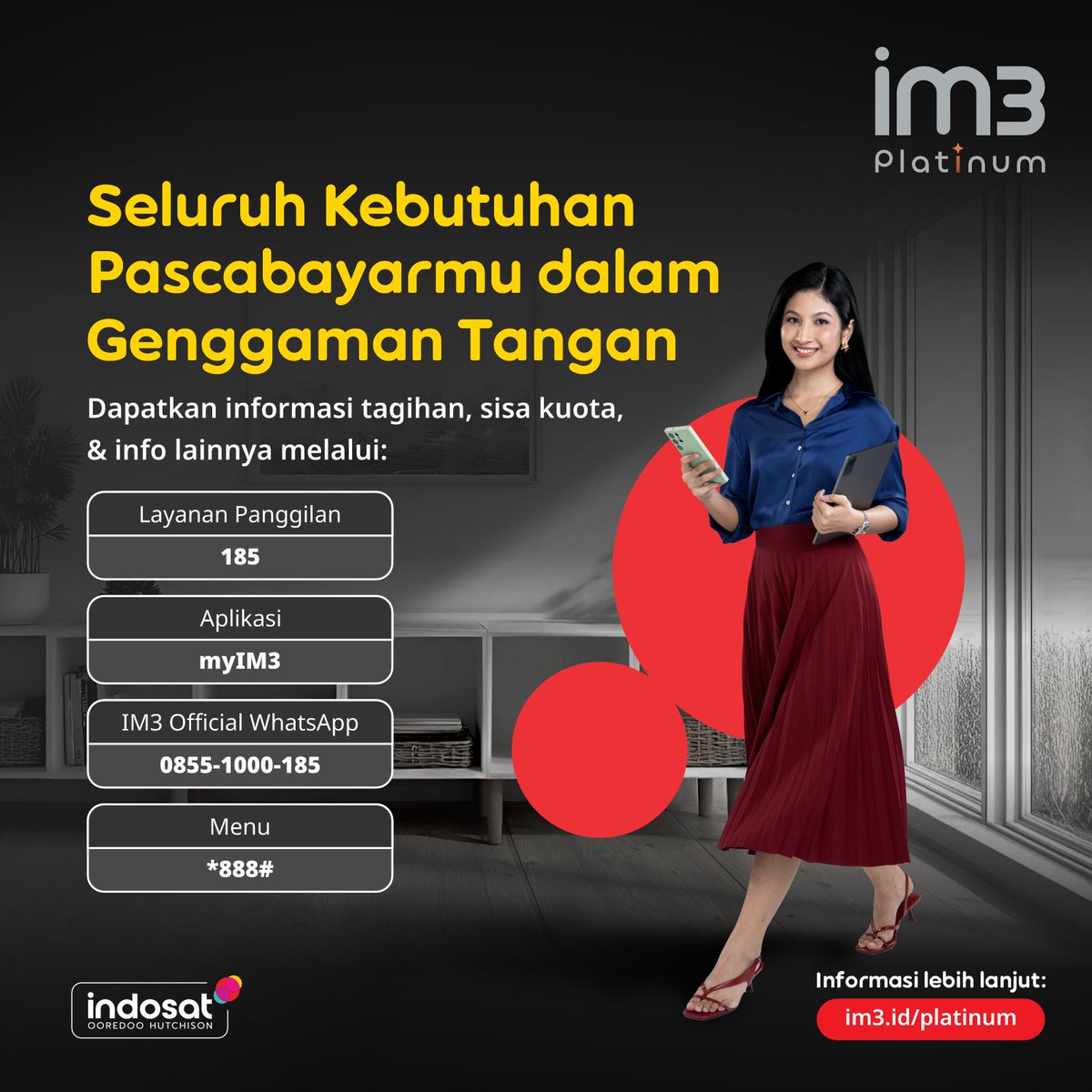 CareIM3's tweet photo. Satu akses, banyak kemudahan ✨

Semua info Platinum kini bisa kamu dapatkan dengan cara yang paling nyaman untukmu 💛

Cek selengkapnya di https://t.co/eZ8dG1p2JK #SahabatBaikku https://t.co/ZGPg2oRvPV